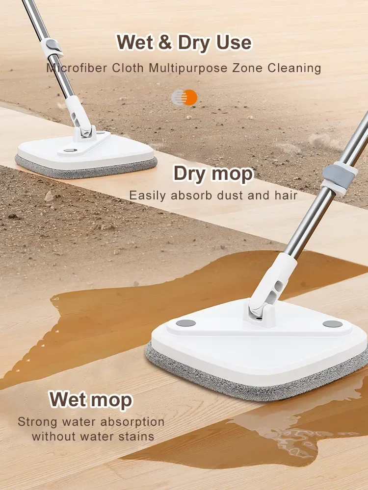 Hand-Free Lazy Squeeze Mop Spin Mop With Bucket Automatic Magic Floor Mop Nano Microfiber Cloth Self-Cleaning Square Mop
