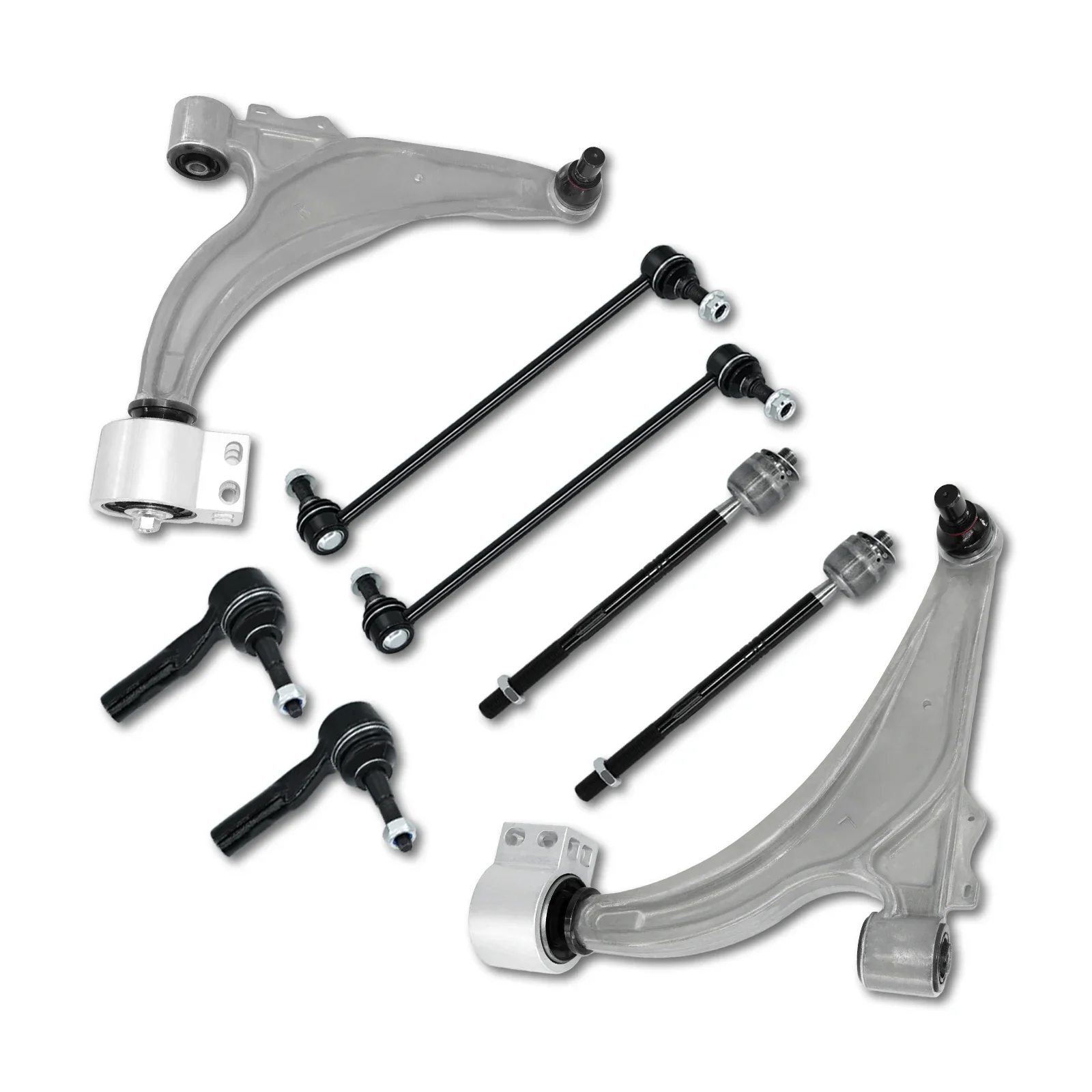 TOPICKSAP 10 PCs Front Control Arm w/Ball Joint & Sway Bar & Tie Rods Kit for 2011-16 Cruze/12-17 Verano