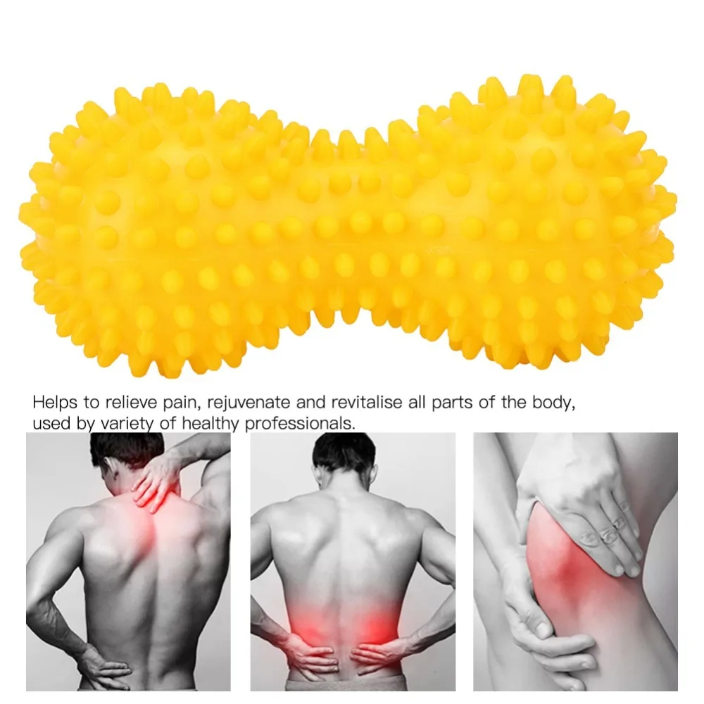 Portable PVC Spiky Massage Ball Handheld Roller Function Fascia Massage Ball Peanut Massage Ball for Fitness Yoga