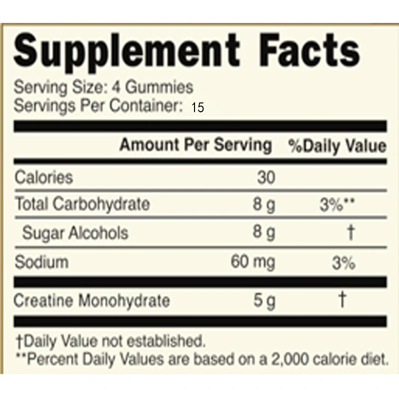 Creatine Gummies - Creatine Monohydrate, 5 Grams for Muscle Strength Support - Zero Sugar, Non GMO