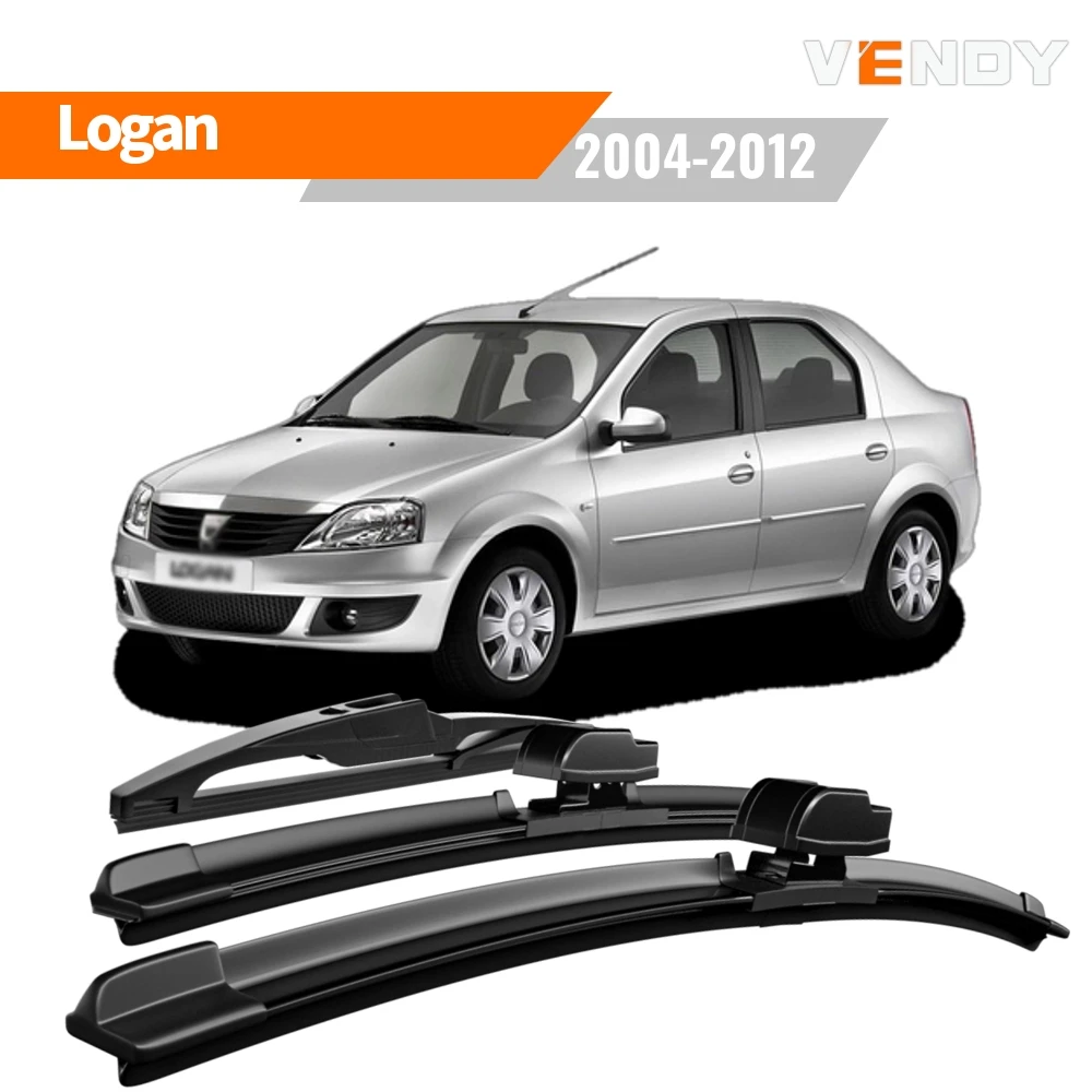 

1set Front & Rear Windshield Wiper Blades Windscreen Wipers For Dacia Logan MK1 2004-2012 Rubber Brushes Car Accessories Refills
