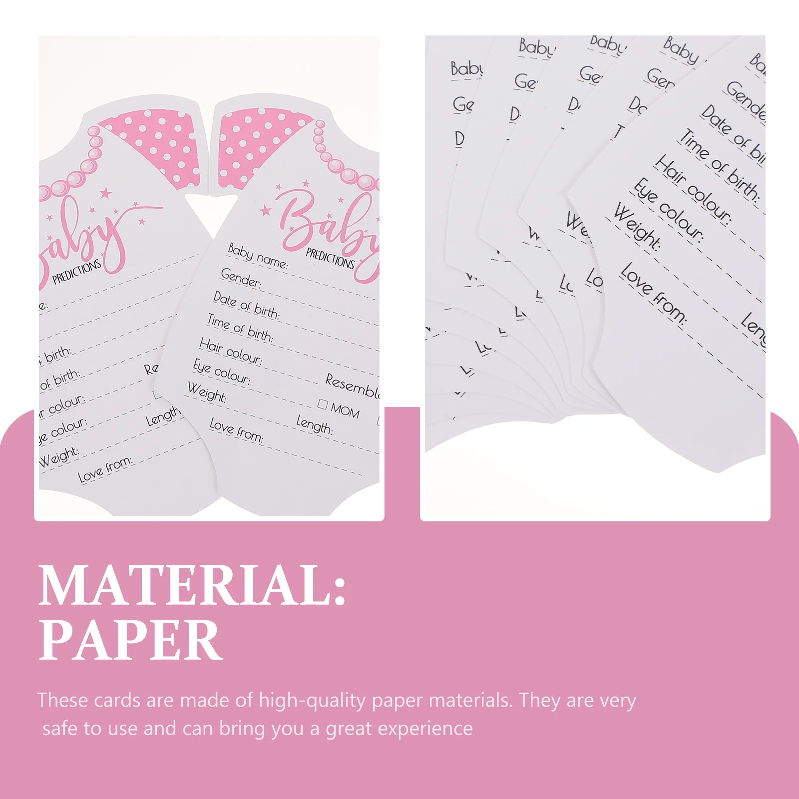 

20Pcs Baby Shower Prediction Advice Cards Clothes-Shaped Newborn Photography Props Party Supplies Boys Girls Gender Reveal