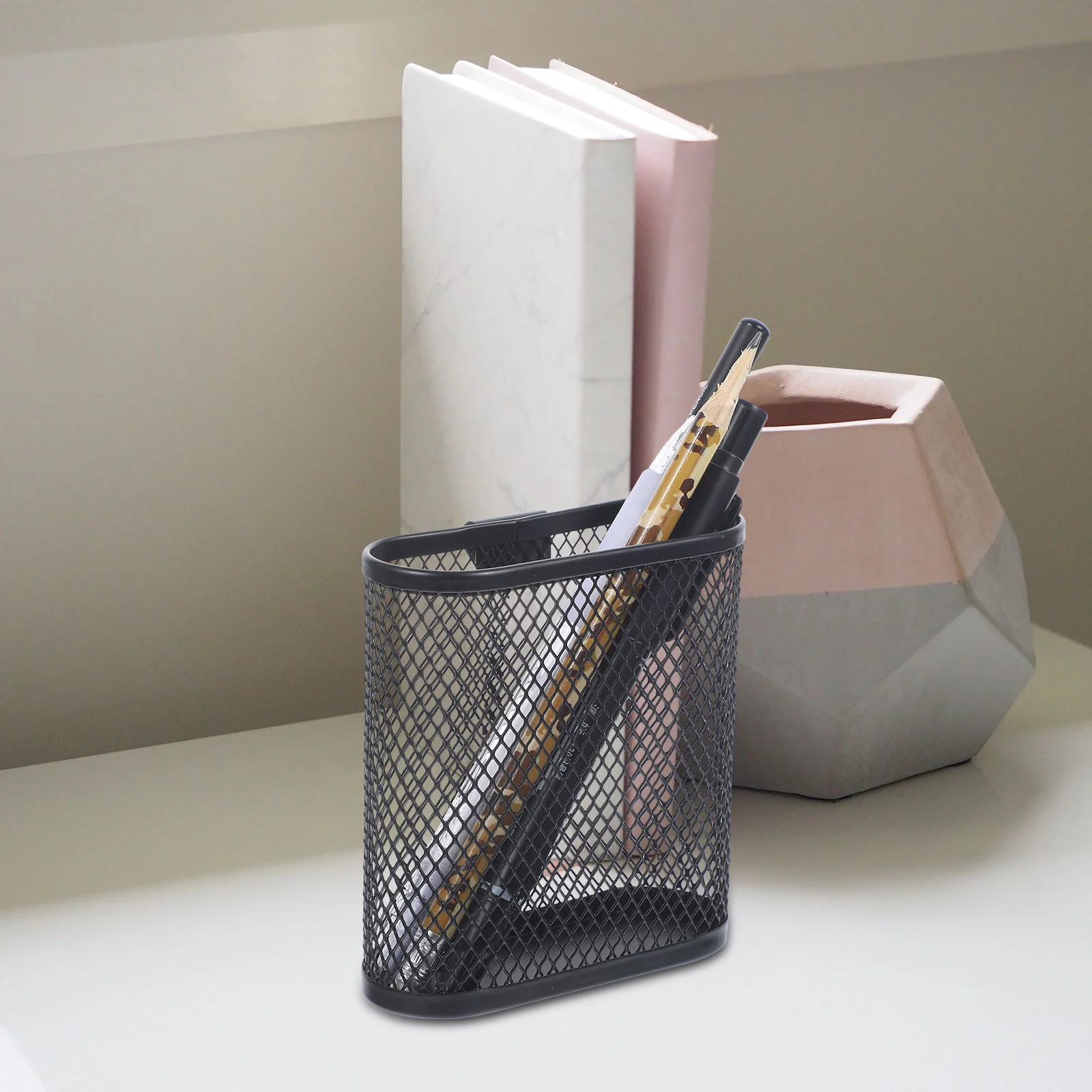 Pen Container Desk Organizer Case Multifunction Cups for Office Mesh Holder Supplies