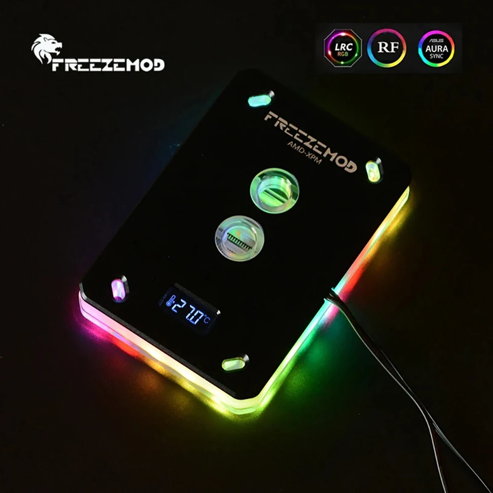 

FREEZEMOD AMD-XPM.AMD CPU Water Block Cooller Thermometer LCD AM4 AM5 Liquid Cooling Temperature Display 5V3PIN ARGB