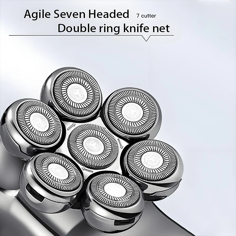 1-teiliger Rasierer, elektrischer Haarschneider, intelligenter Herrenrasierer, multifunktionaler Rasierer mit sieben Klingen, exquisit und kompakt