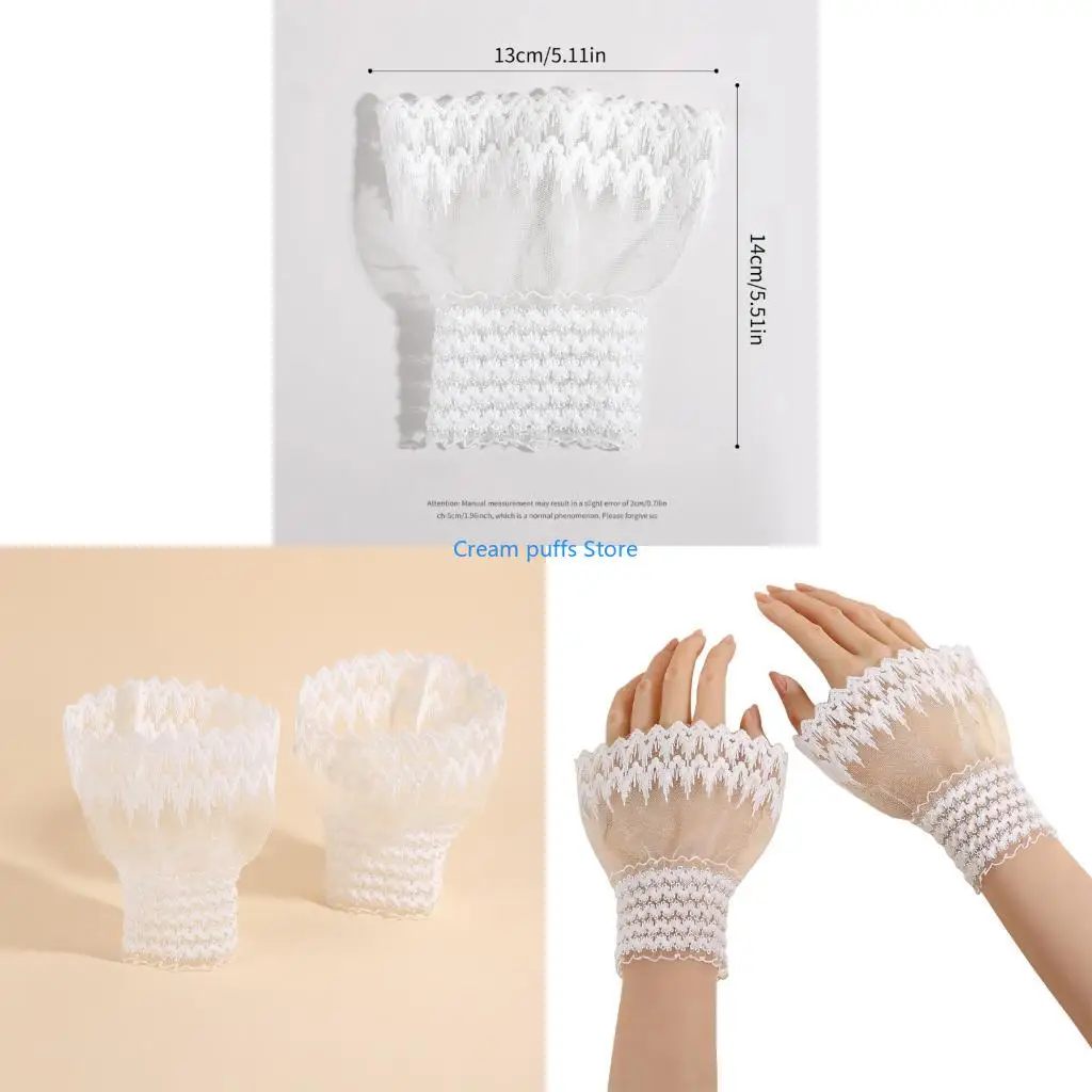 

50LE Wrist Cuffs With Lace Designs Nails Photography Essentials Soft Elastic Cuffs For Photographers Bloggers