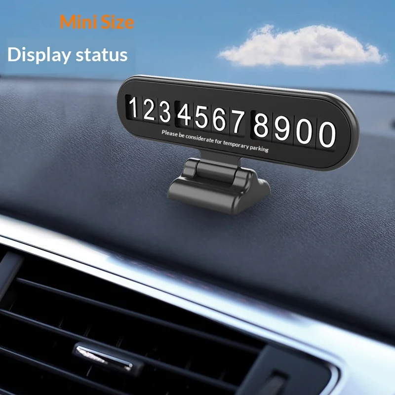 2pc Folding Car Plate Holder, Hidden Vehicle Parking Sign, Collapsible Temporary Number Plate Rack, Car Accessories