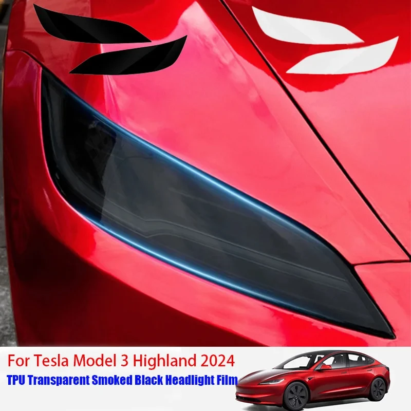 

For Tesla Model 3 Highland 2024 Car Headlight Rearview Film Pre-Cut Paint Protection Film Body Sticker Clear PPF TPU Transparent