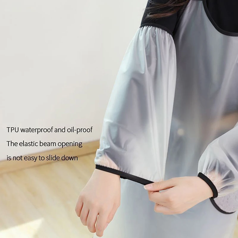 【M】TPU Waterproof Oversleeves Anti-Dirty Housework Cleaning Fawn Arm Sleeves Cuff Arm Cover Kitchen Apron Accessories