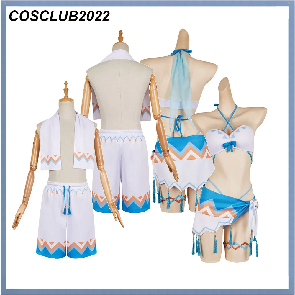 

Lumine Cosplay Carnival Bikini Swimsuit Fantasia Outfits Genshin Impact Aether Shorts Costume Halloween Party Roleplay Suit
