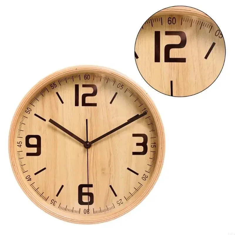 Creative Modern Wooden Round Wall Clock for Bedroom Office Classroom Decorations