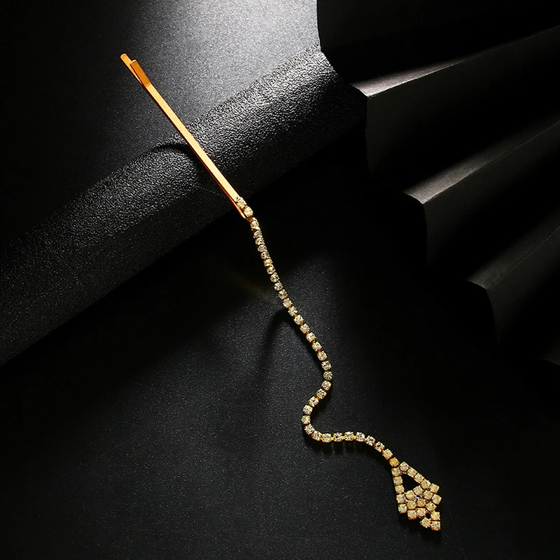 Geometrische Zirkon-Stirnkette für Frauen Indischer Hochzeitsschmuck Strass-Stirnband Haaraccessoires Haarkette – Detail 3