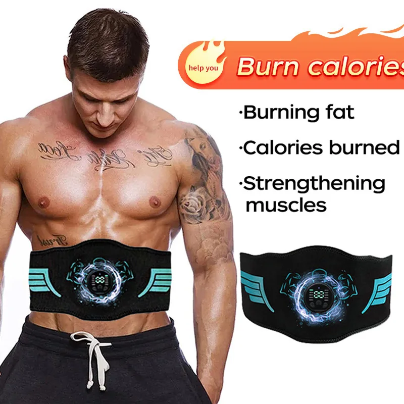 EMS Muscle Stimulator Massage Toning Belt Abs Trainer Electric Muscle Toner Fitness Training Body Slim Belly Waist Weight Loss