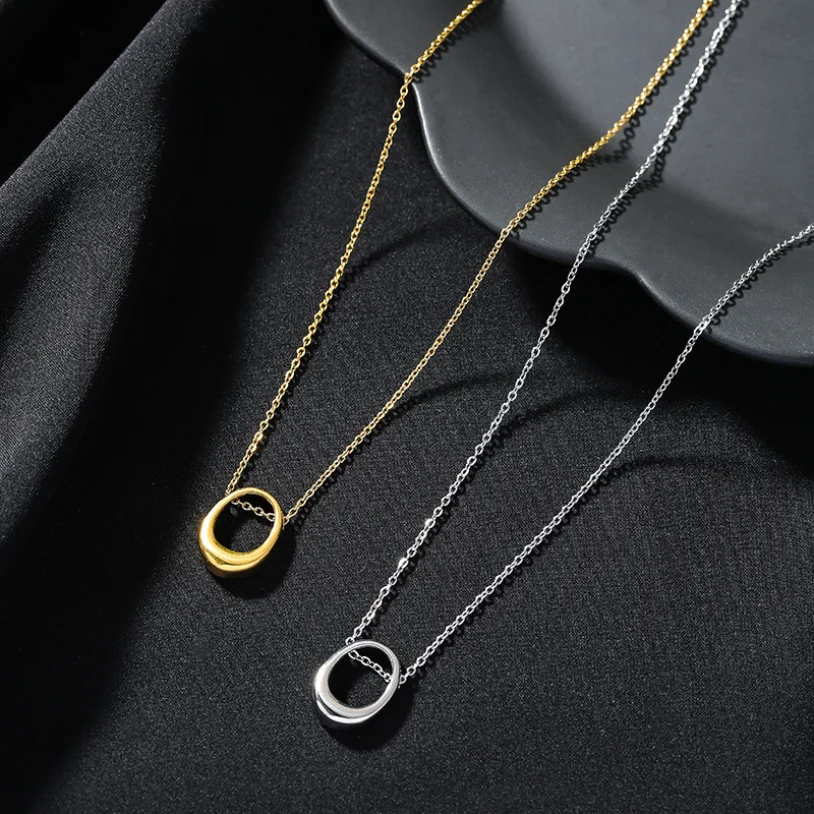 Цепочка-чокер из нержавеющей стали 316L с подвесками в виде капель