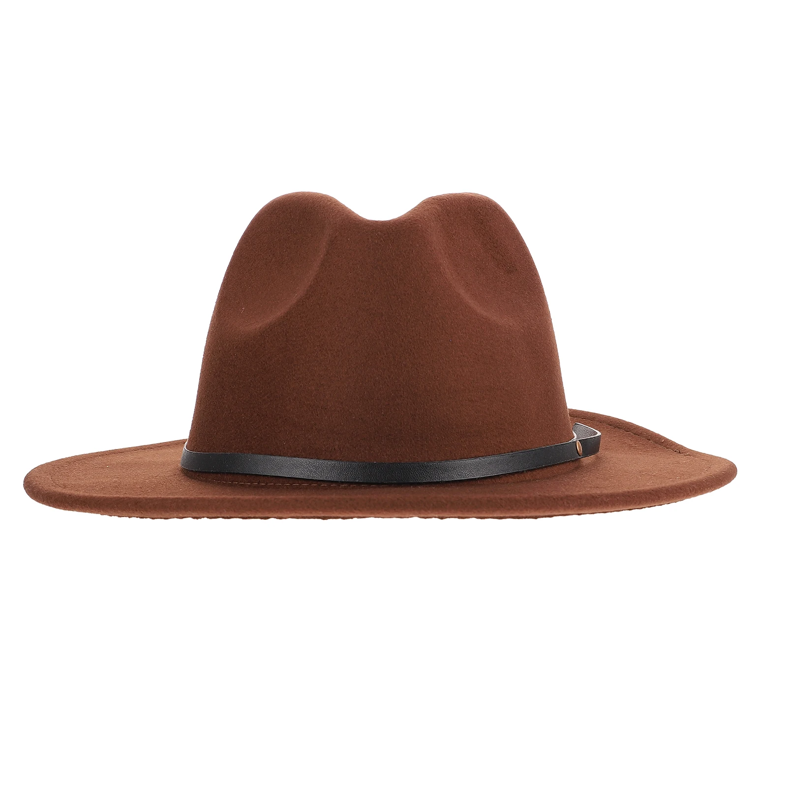 

Women's Flat-brimmed Top Hat Casual Wide Fedora Simple Chic Fashion Elegant Hats for Woolen