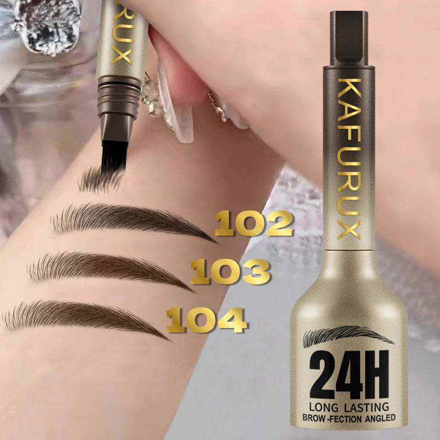 3D Dye ดินสอเขียนคิ้ว Hairling Anti-smudge กันน้ําติดทนนานสีดําสีน้ําตาลแปรงขนาดใหญ่ธรรมชาติ Eyebrow Enhancers ครีม