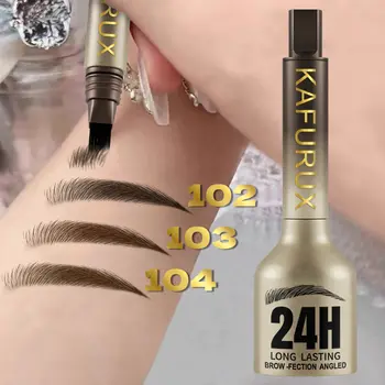 3D barvicí tužka na obočí, hairling, proti rozmazávání, voděodolná, dlouhotrvající, černá, hnědá, velký štětec, přírodní, divoký, zvýrazňovač obočí, krém 10 nejlepší prodej voděodolná tužka na obočí - №9