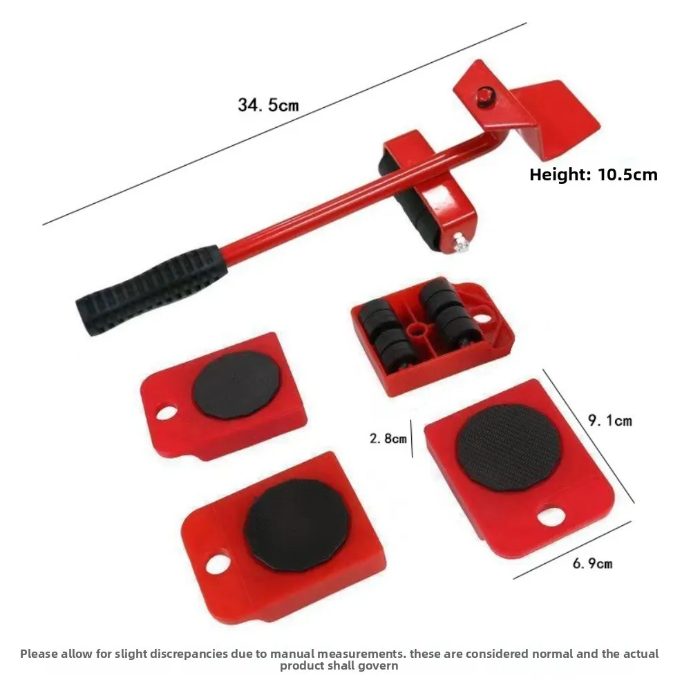 Tragbarer, multifunktionaler Möbellift-Mover, verstellbar mit 4-Rad-Mover, Dolly-Schieber, Hebel, Heimbewegung