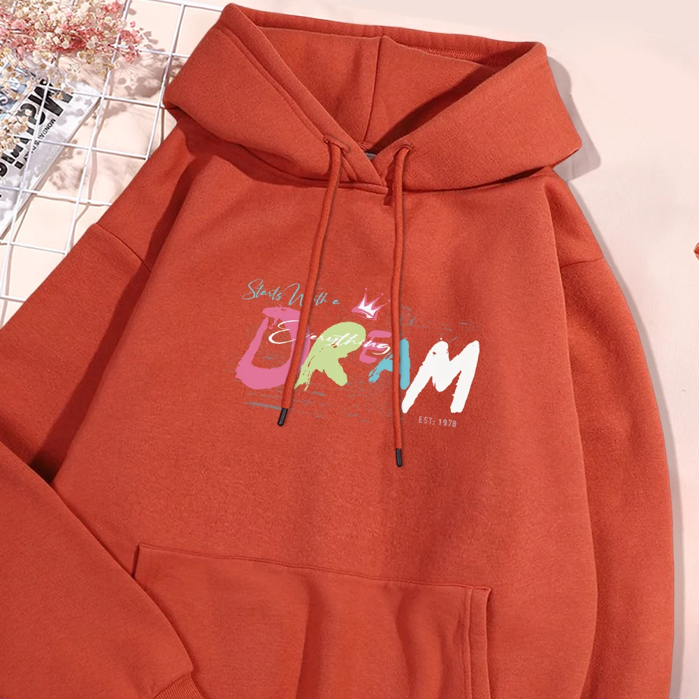 Cartoon Letter Dream Man Hoodies Herfst Crewneck Fleece Hoodie Oversized Pullover Flexibel Comfort Sportshirt Hoody Kleding