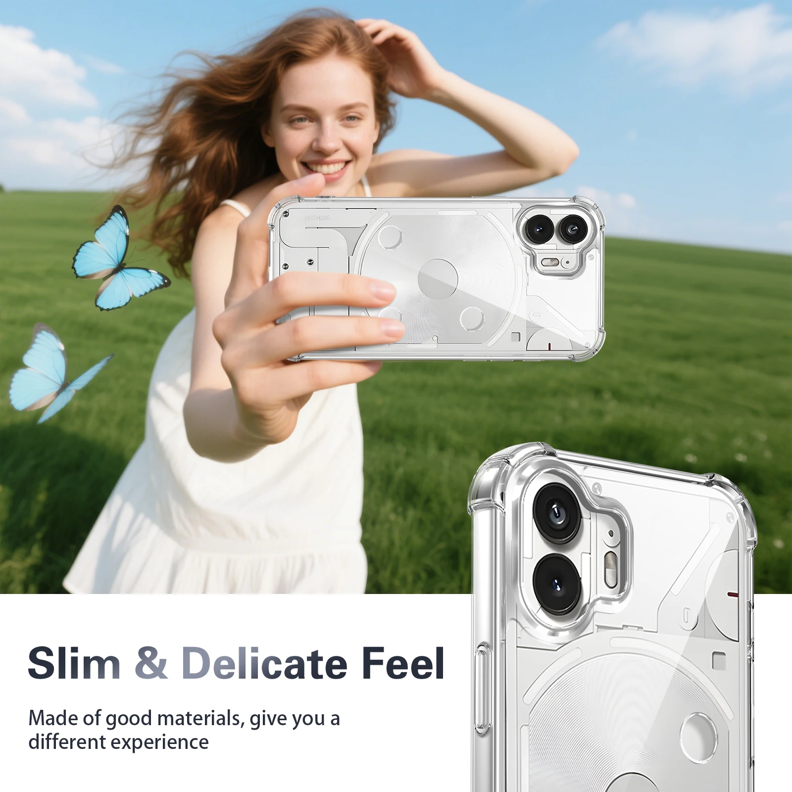 لا شيء الهاتف واحد A063 حالة وسادة هوائية للصدمات السيليكون الوفير واضح وسادة هوائية الغطاء الخلفي جراب هاتف صلب ل لا شيء الهاتف 1 5 جرام