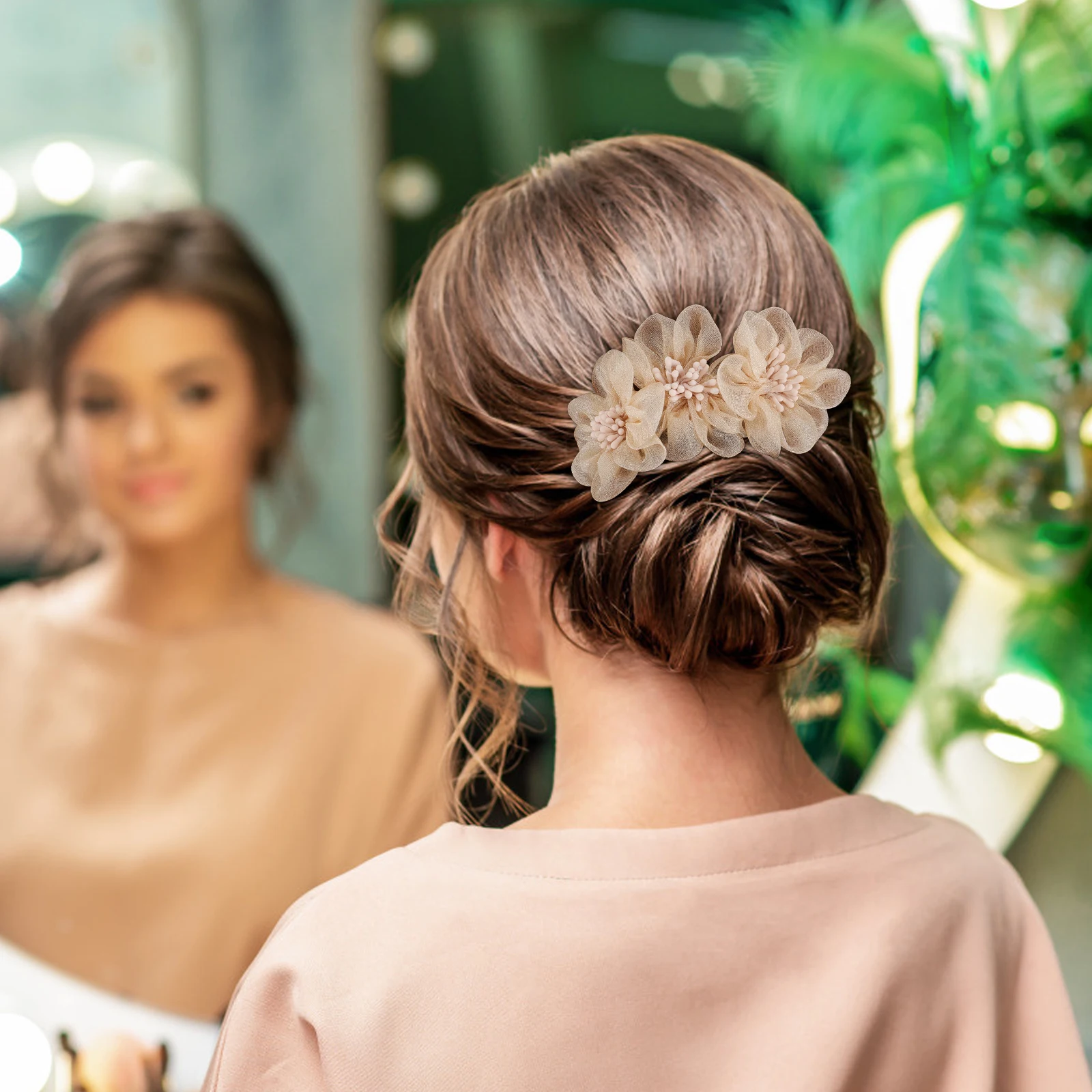 

6pcs Hair Bun Maker Hairstyle Tool Fabric Girls Headdress Floral Roller Easy for Party Travel School Work Accessories