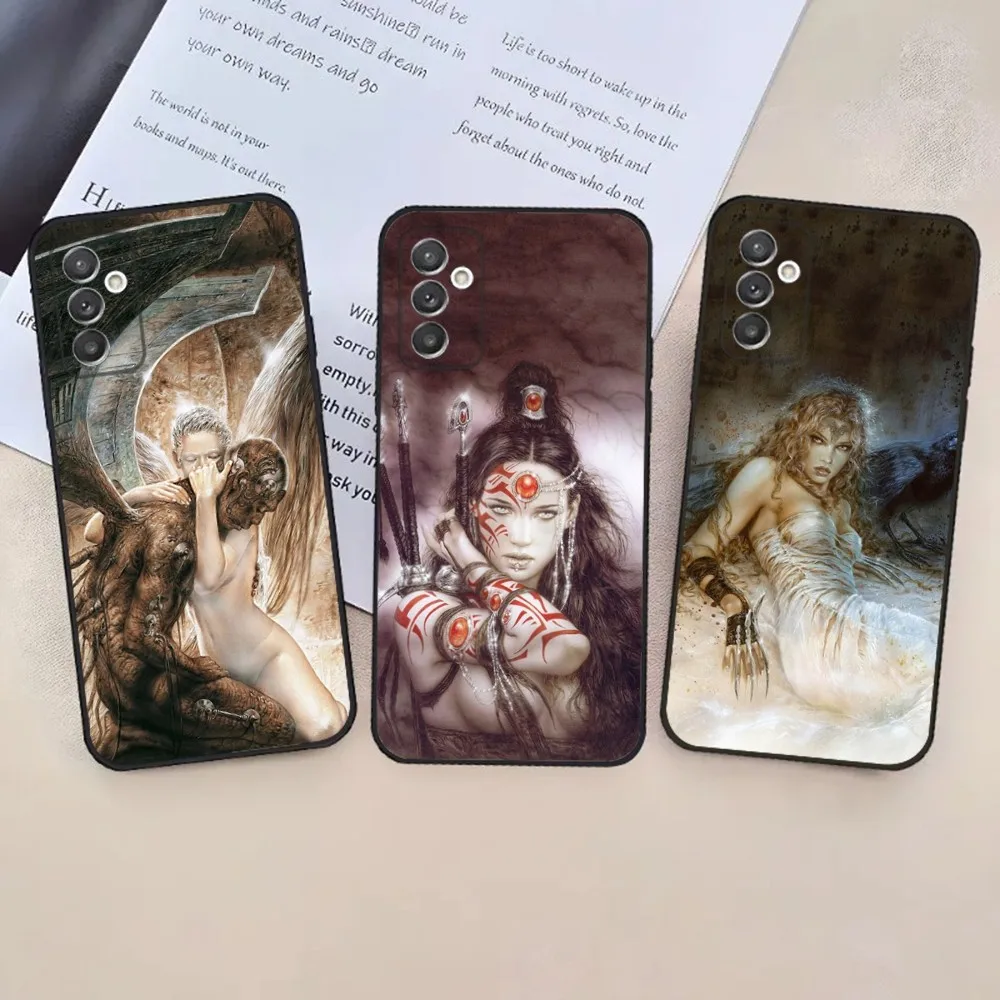 

Luis Royo Painting Art Phone Case For Samsung S24,23,22,30,21,10,9,Ultra,Plus,Lite,FE,5G Black Soft Case