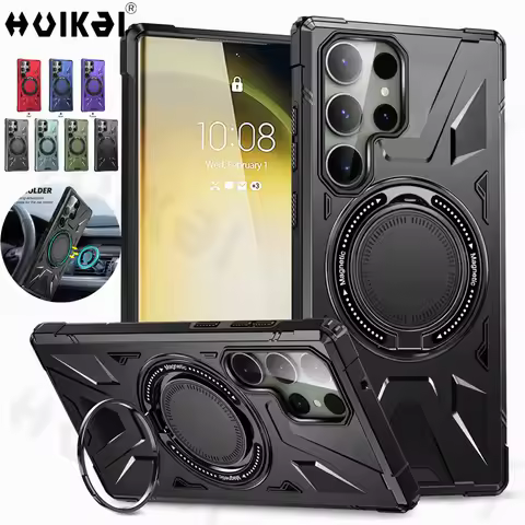 Magsafe Case For Samsung S23 Ultra S23 Plus S22 S21 S23 FE Stand Ring Magnetic Ring Holder Protection Stands Kickstand Covers