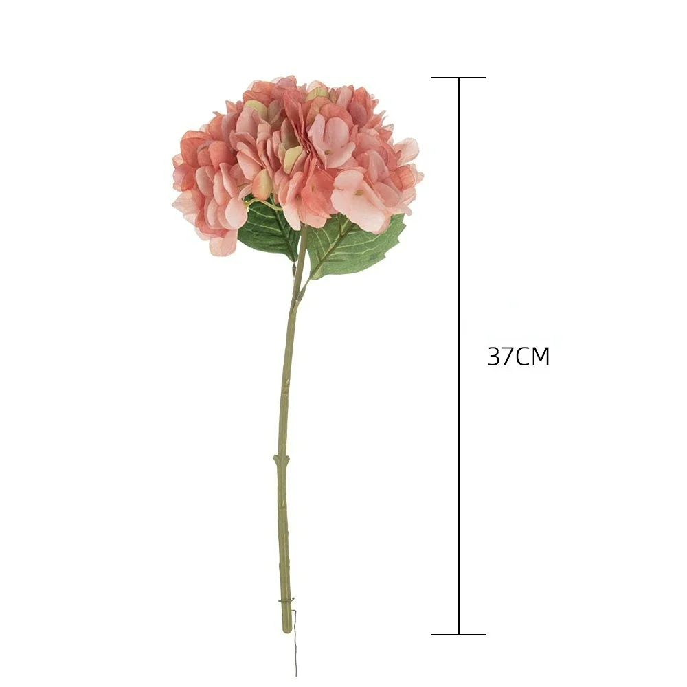 37cm Mini Hydrangea Artificial Flower Single Branch Hydrangea Decoration Wedding Hand Bouquet Rose Wall Fake Flower Home Decor