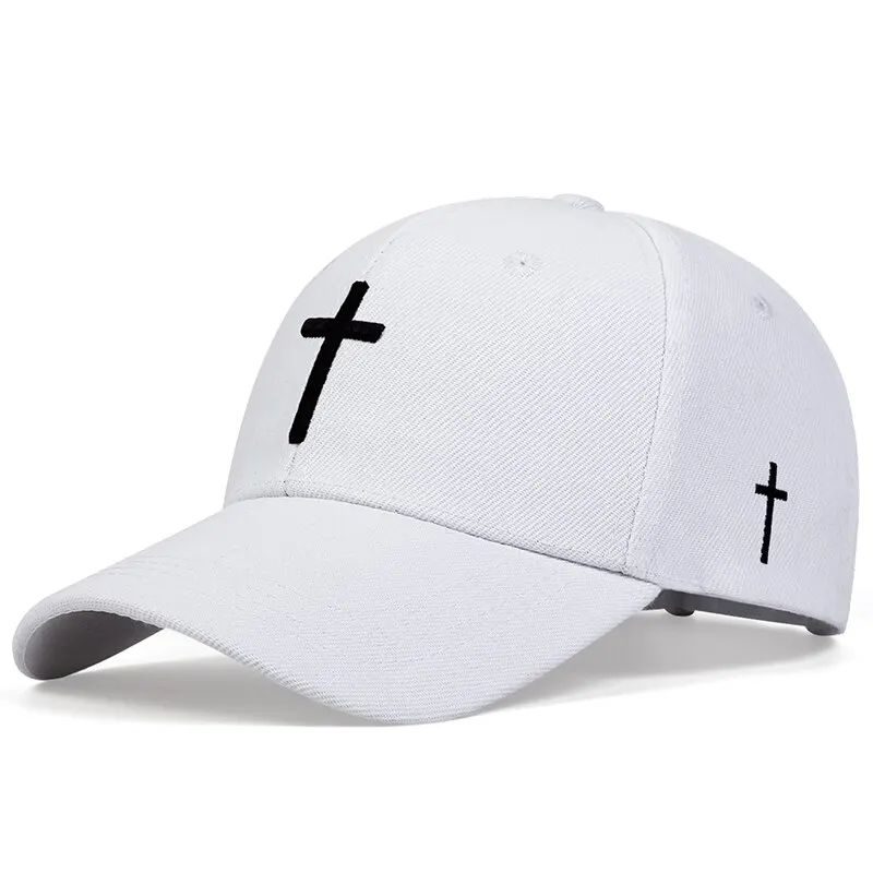 Unisex Cross Embroidery Snapback Baseball Caps Spring and Autumn Outdoor Adjustable Casual Hats Sunscreen Hat