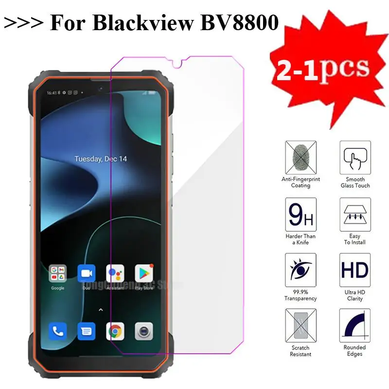 2-1PC Protective Glass on Blackview BV8800 Screen Protector Phone Film For Vidro BlackviewBV8800 BV 8800 Blackview Tempered Glas