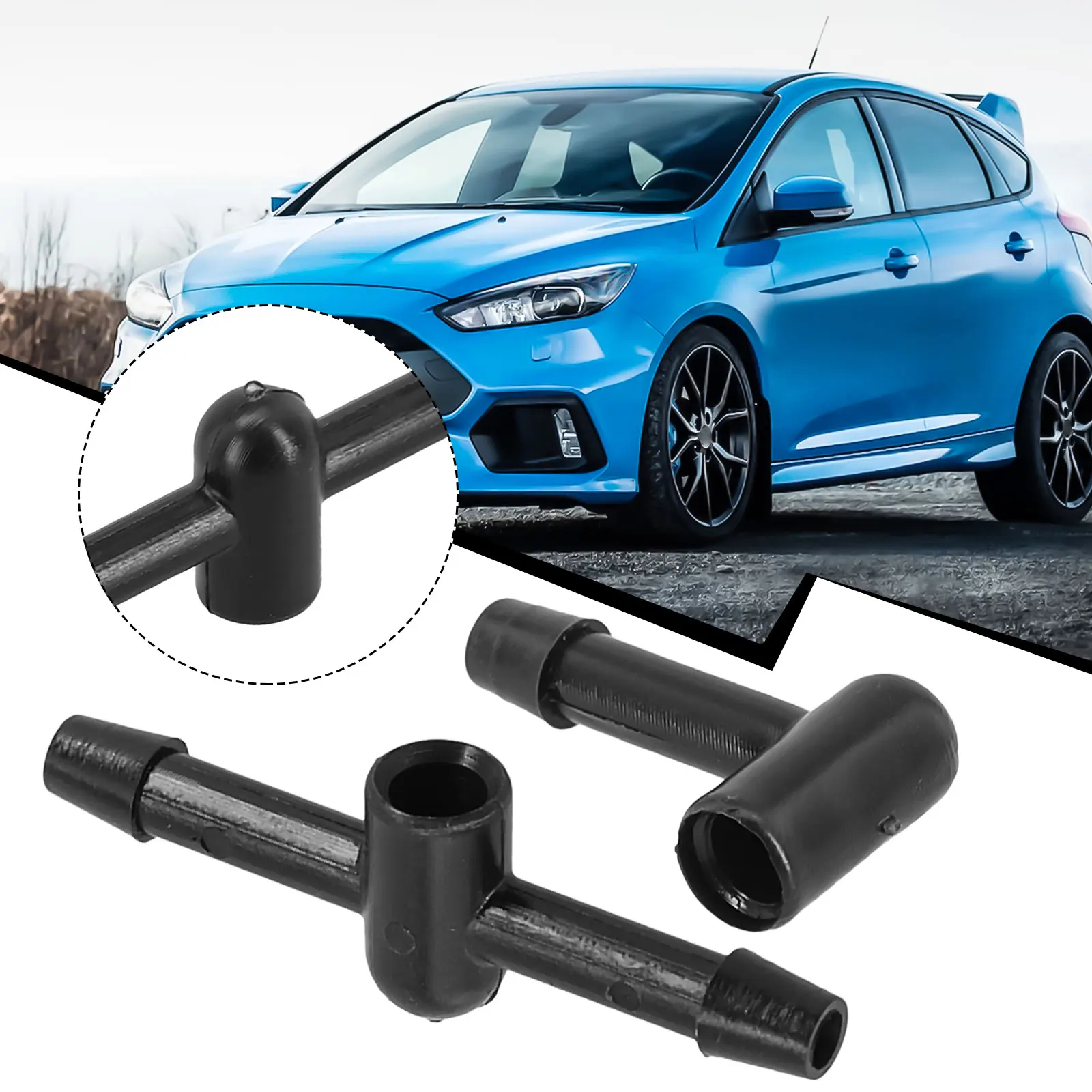 

2Pcs Windshield Wiper Water Jet For Ford For Focus For Mondeo For Fiesta Windscreen Washer Connector Hose Jet Car Accessories