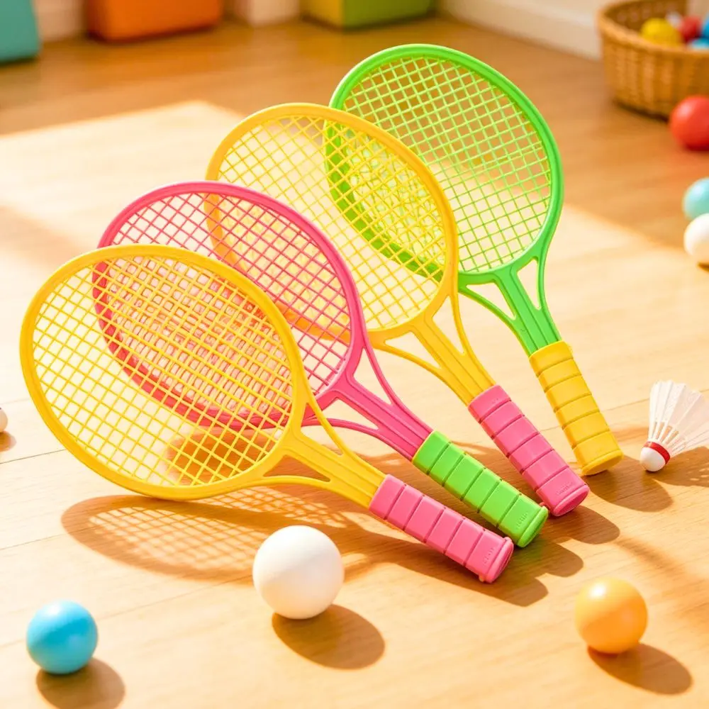 1 Set Random Color Badminton Set, Lightweight Plastic Racquet with Shuttlecock for Beach Backyard Game YMY