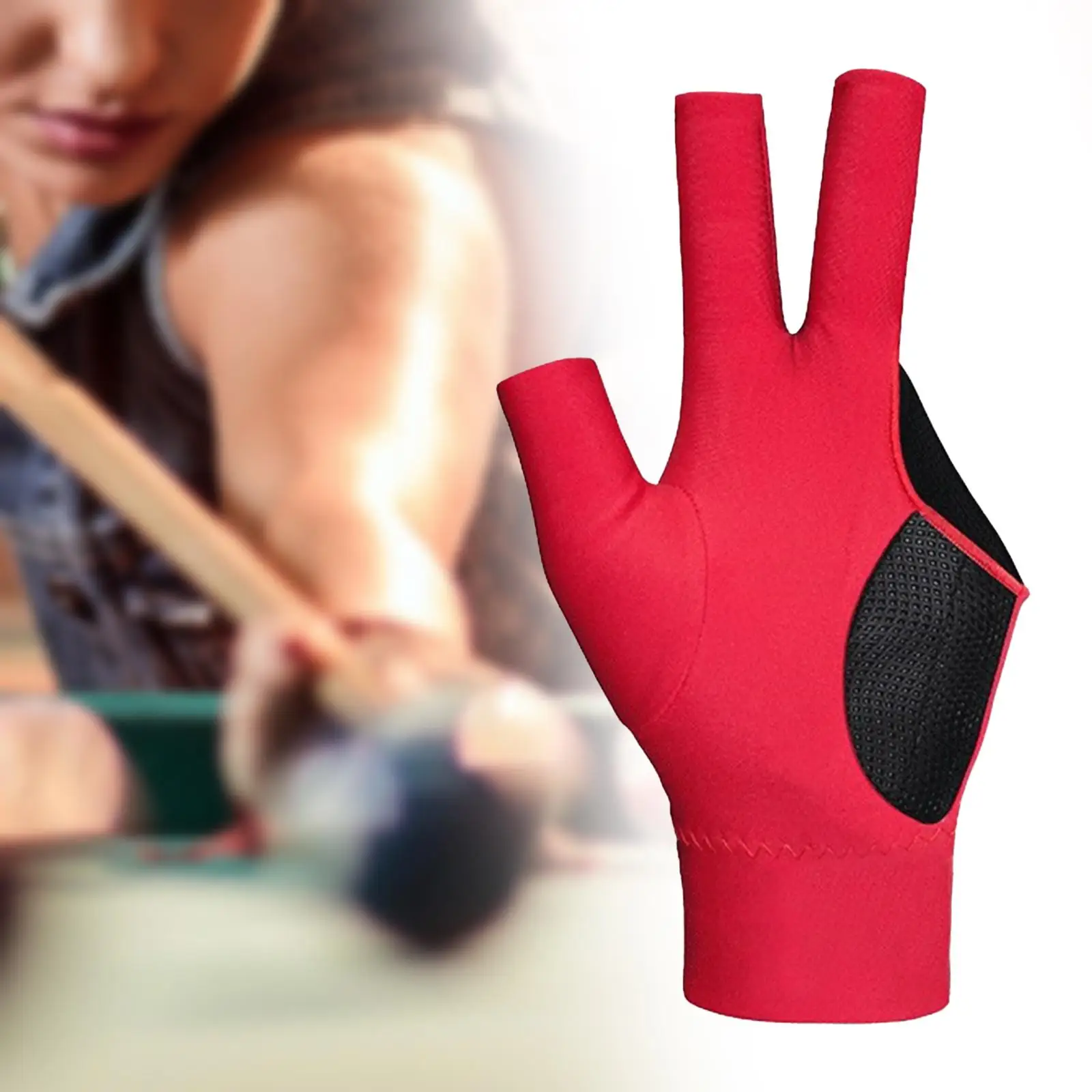 

3 Fingers Billiard Glove Non Slip Professional Billiard Accessories Pool Cue Glove for Games Women Men Playing Practice Training