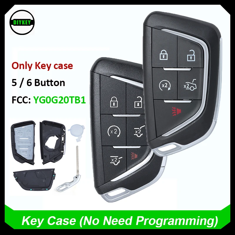 

Чехол для смарт-ключа DIYKEY для Cadillac Escalade CT4 CT5 2020 2021 2022 2023 2024, пульт дистанционного управления, номер по каталогу: 13541571 ИД FCC: YG0G20TB1