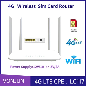LC117 4G 라우터 300Mbps CAT4 32 사용자 RJ45 WAN LAN 무선 모뎀 LTE SIM 카드 라우터