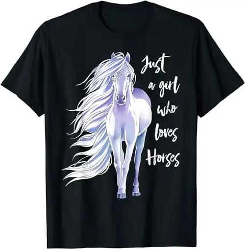 Horse Just A Girl Who Loves Horseback Riding Equestrian Farm T Shirt Sweat 48588