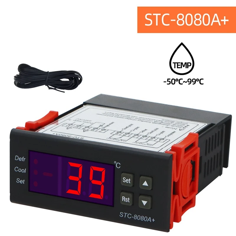 STC-8080A และเครื่องควบคุมอุณหภูมิดิจิตอล, เครื่องควบคุมอุณหภูมิ220V เซ็นเซอร์วัดความชื้นในตู้เย็น40%