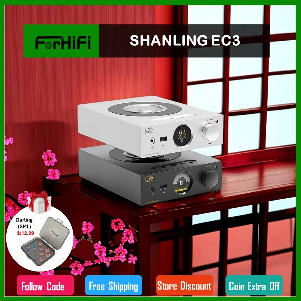 

SHANLING EC3 Stereo CD Player CD80 HD850 Drive Bluetooth DAC Hi-Res Desktop Music Player Pre-Amplifier ES9219C LTA8092 chips