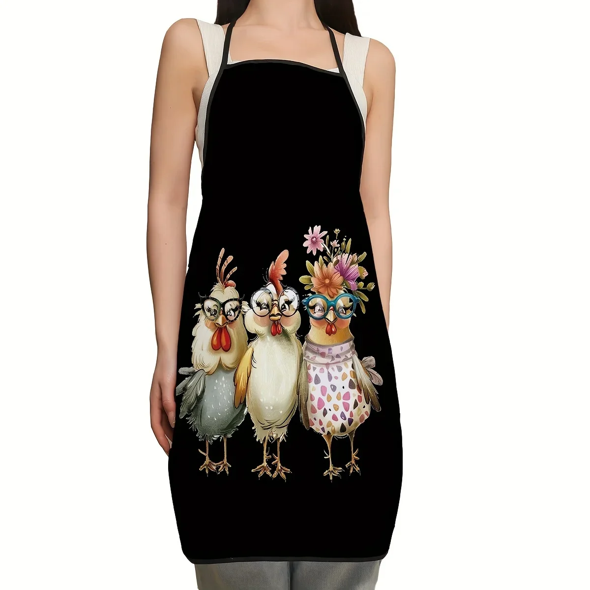 Aprons kitchen woman Apron waterproof Cute Chick Print Stain Resistant Easy To Wash Baking Cooking Cover Up