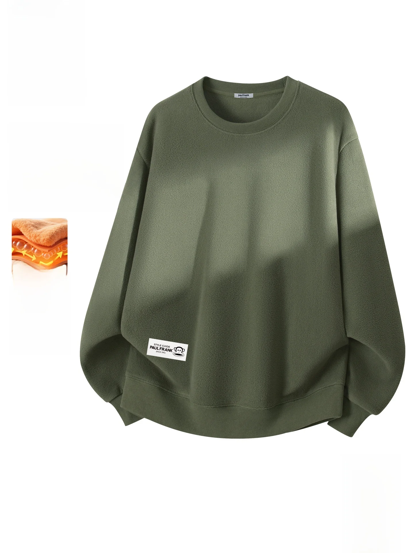 

Monkey round Ne Sweatirt Men's Warm Thiened Long Sve Fce Hoodie Casual Streetwear Autumn Winter