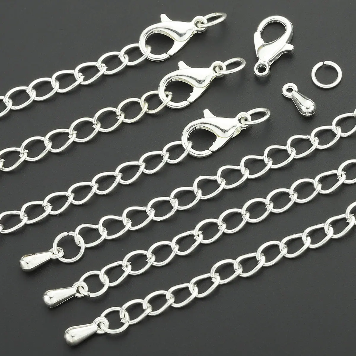 50 PCS Necklace Extension Chain Accessories Set - Suitable for DIY bracelet, necklace, pendant and beaded jewelry making