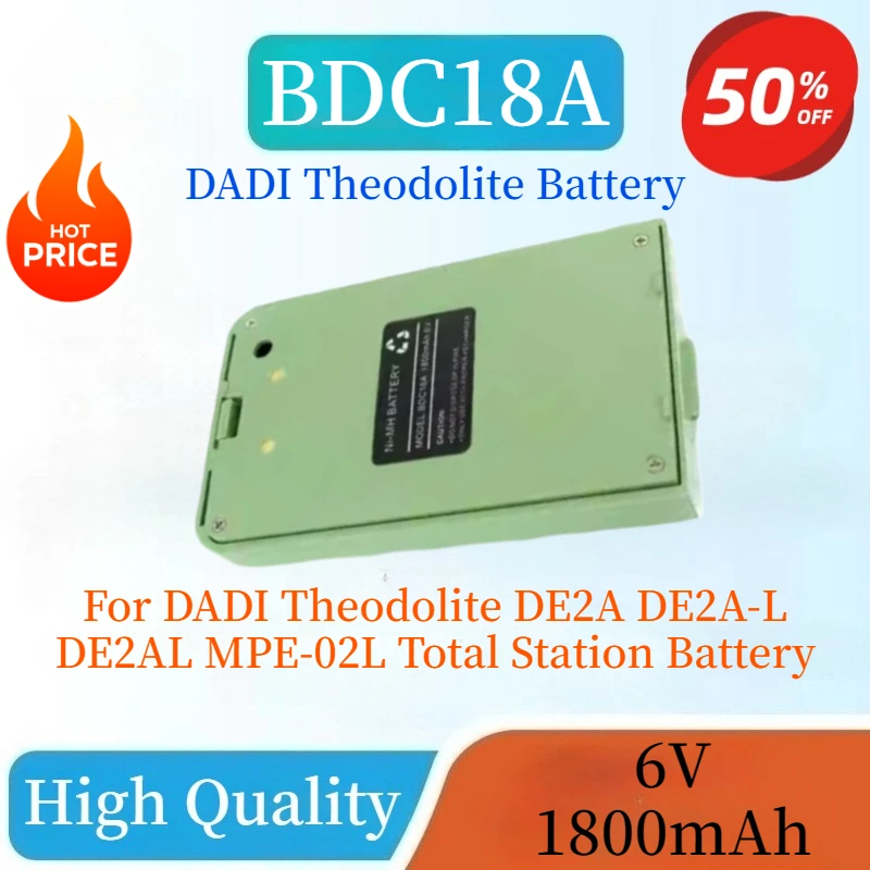 

Brand New BDC18A Replaceable Ni-MH Battery 6V 1800mAh for DADI Theodolite DE2A DE2A-L DE2AL MPE-02L Total Station Battery