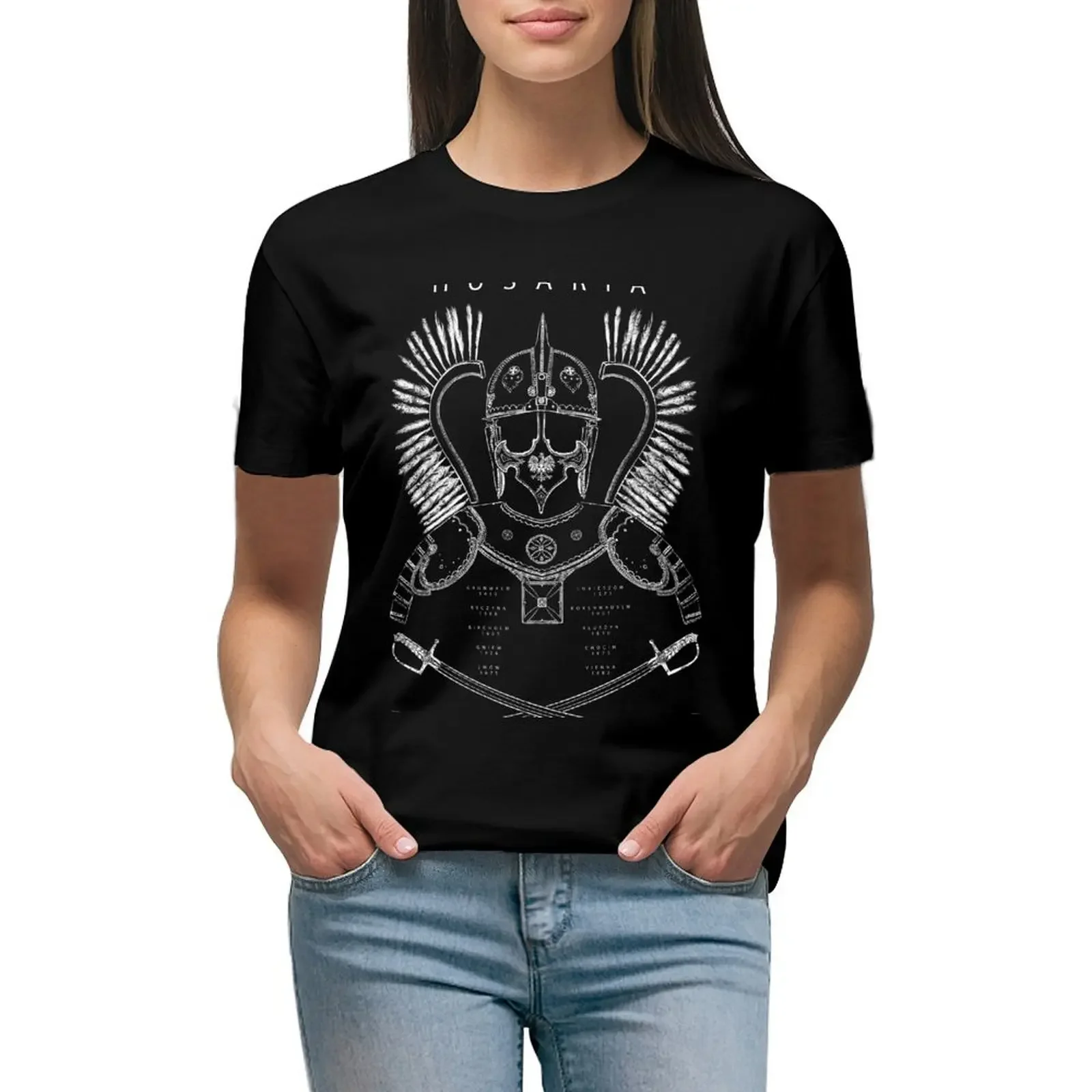 Polish Winged Hussar Design T-Shirt summer clothes graphics Blouse clothes for Women