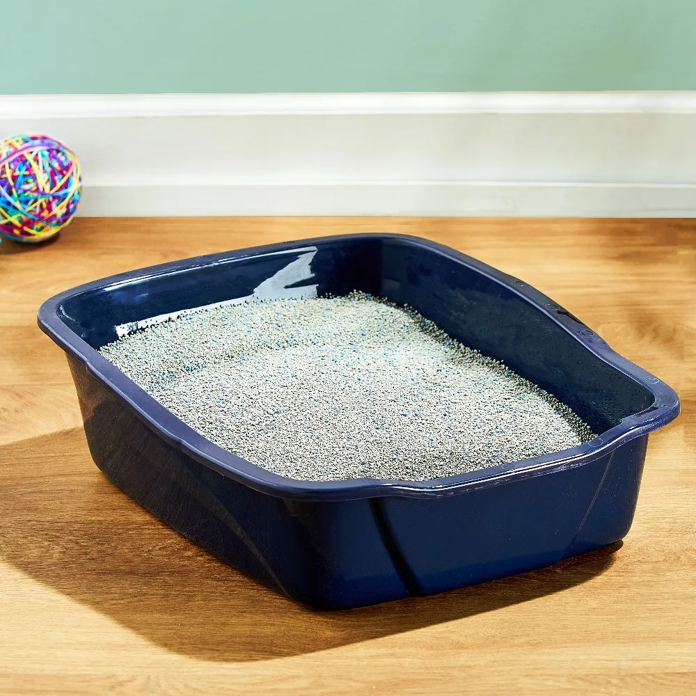 Large Open‑Top Blue Cat Litter Box, Non‑BPA Polypropylene Cat Toilet, Stain & Odor‑Resistant Kitty Litter Pan for Household Cats
