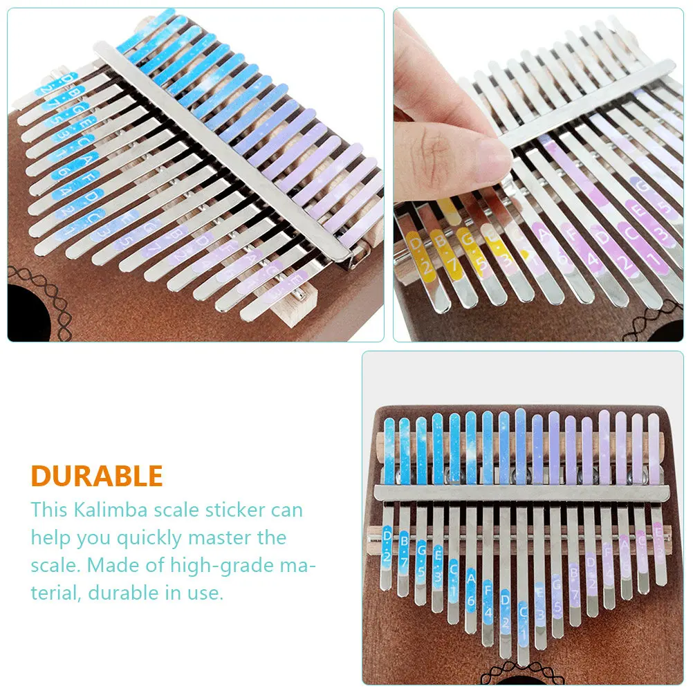 4Pcs Kalimba Note Stickers Premium PVC Scale Stickers for Thumb Piano Beginner Musicians Fast Note Recognition Chord