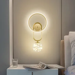 Nordic Luxury LED Master Bedroom Reading Wall Lamp Lights For Bedside Corridor Creative Background Lighting Decor Aisle Sconces
