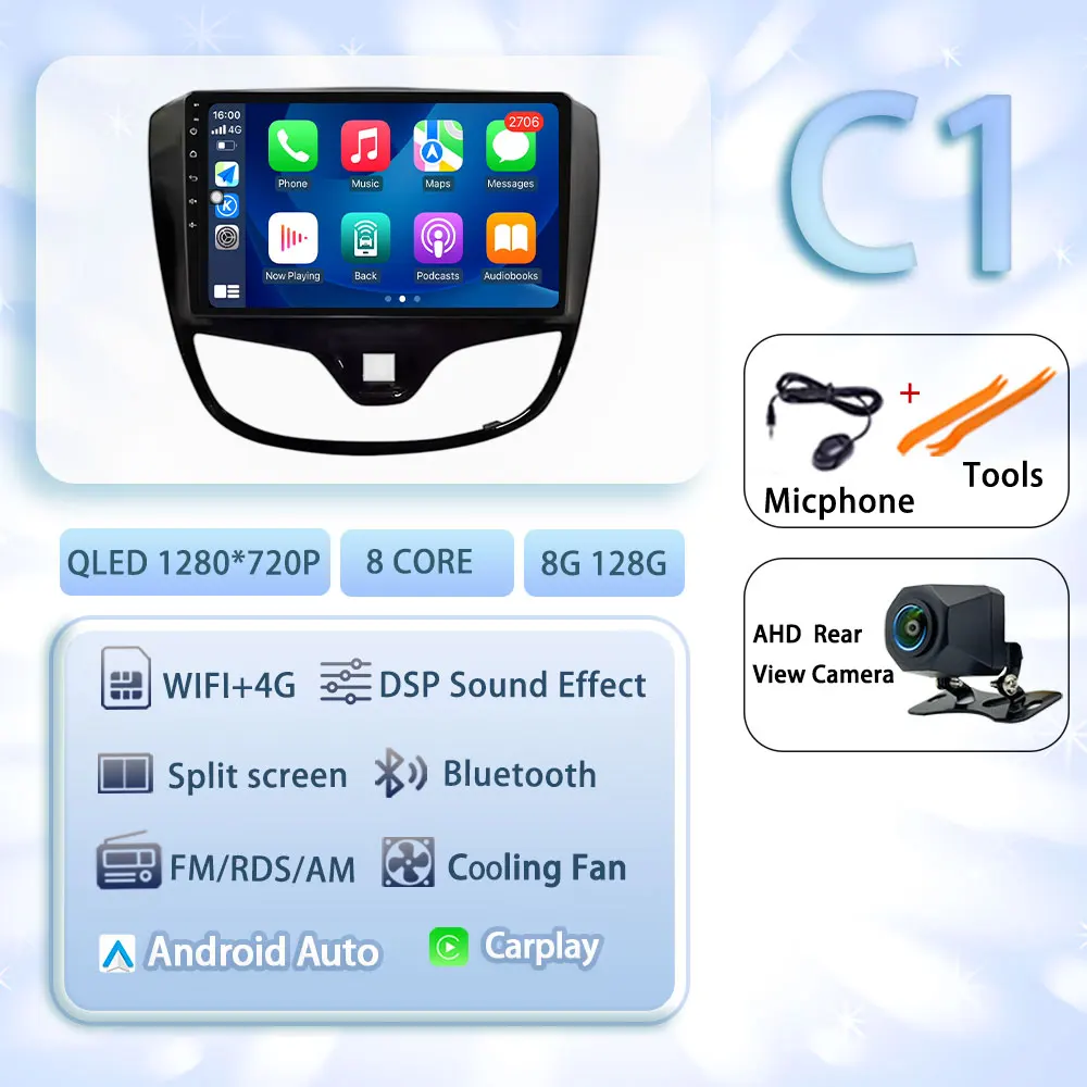 Android 15 Carplay Auto Voor OPEL KARL VinFast Fadil 2017-2020 GPS Multimedia Wifi DSP 2 K QLED Scherm autoradio Speler