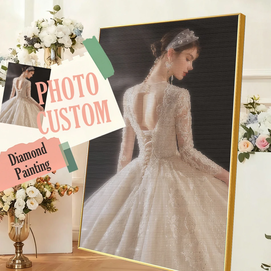 

Diamond Painting Photo Custom Your Own Picture Mosaic Full Square Diamond Embroidery Cross Stitch Home Wedding Decoration