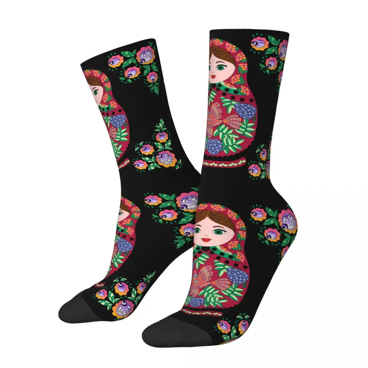 Russian Nesting Doll Art Sock Printed Man Polyester