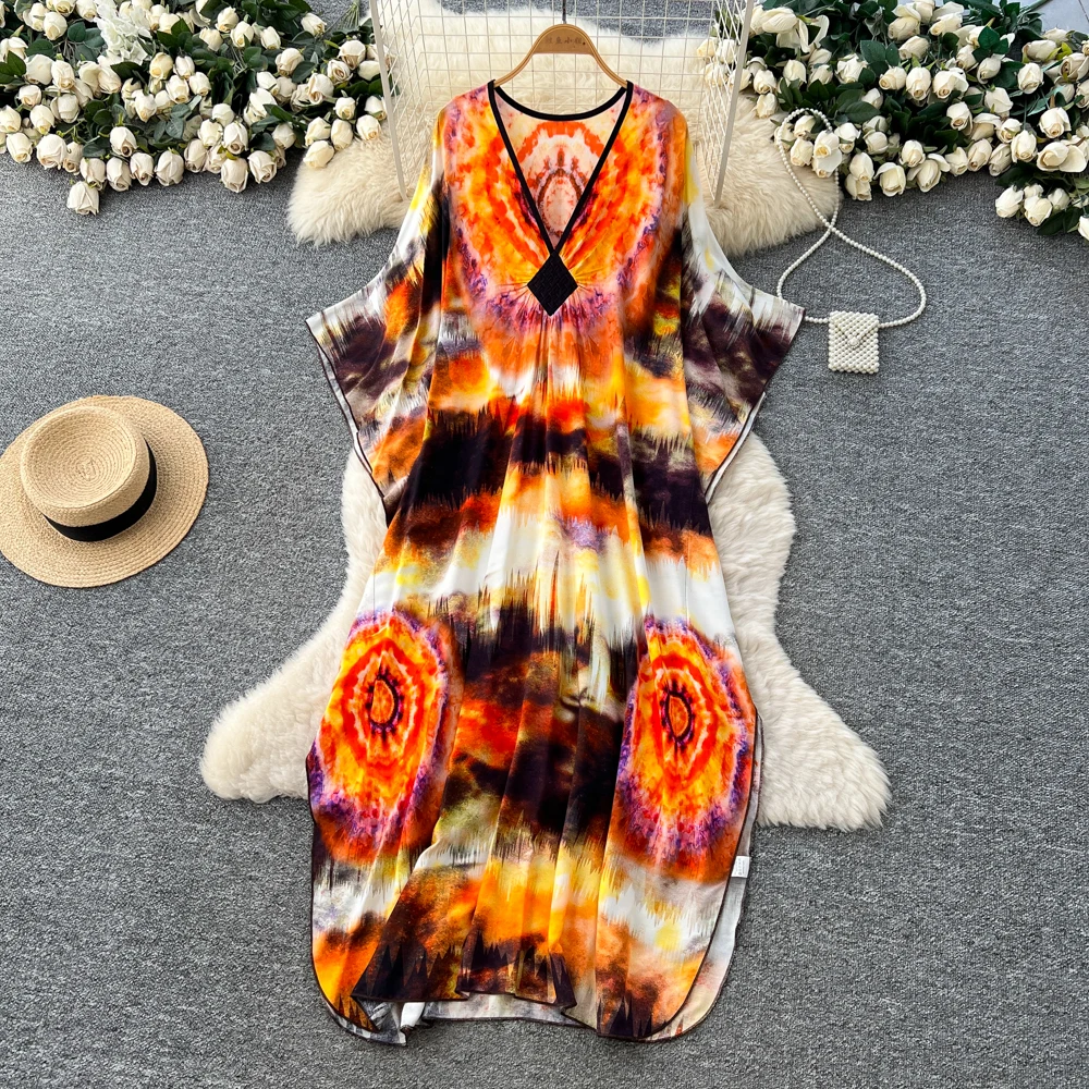 chic print loose fairycore Elegant Evening Party Women Fashion Vintage Vestidos summer A-line dress